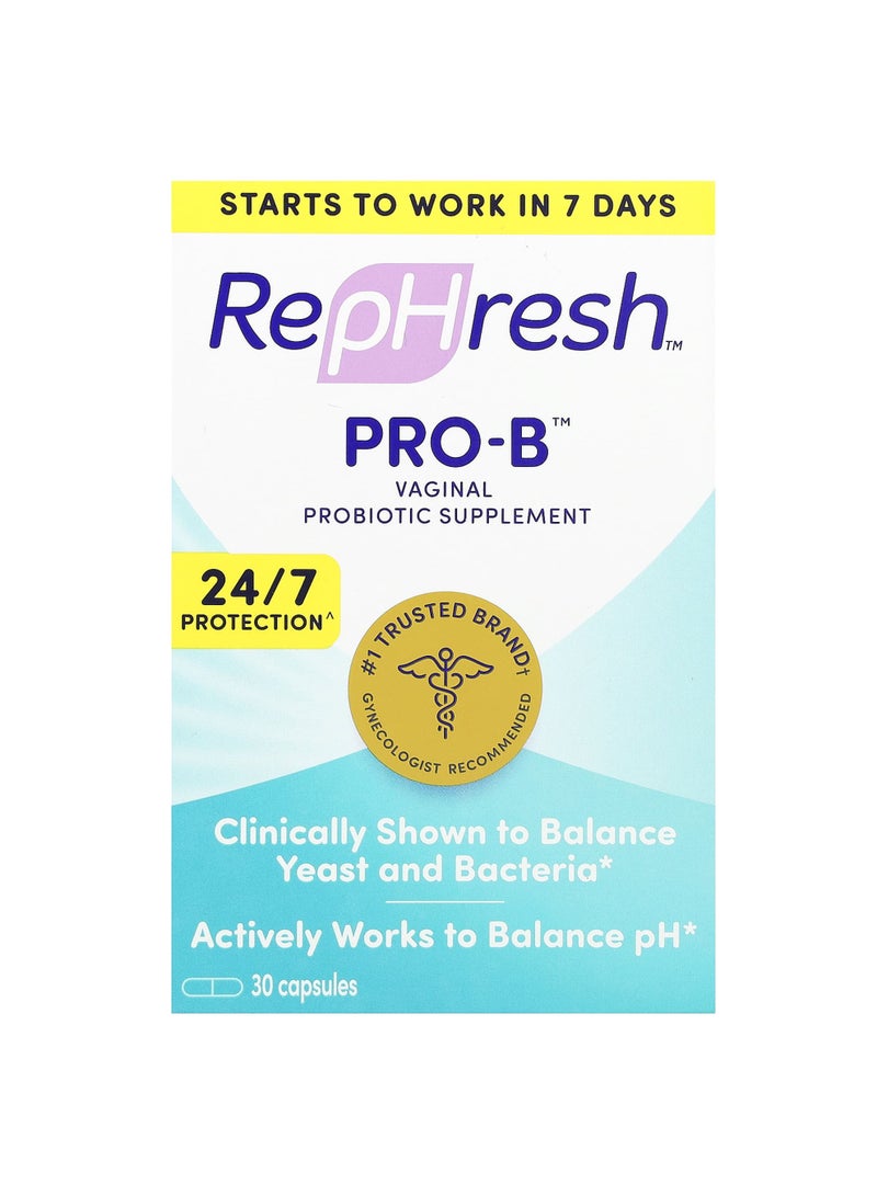 Pro-B, Vaginal Probiotic Supplement, 5 Billion CFU, 30 Capsules